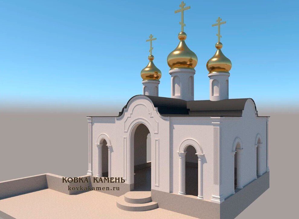 проект часовни из бежевого гранита